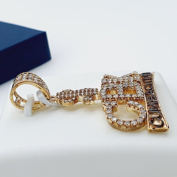 "14K Gold Plated Cubic Zircon Pendant, INUS1BR223 - Picture 8 of 9